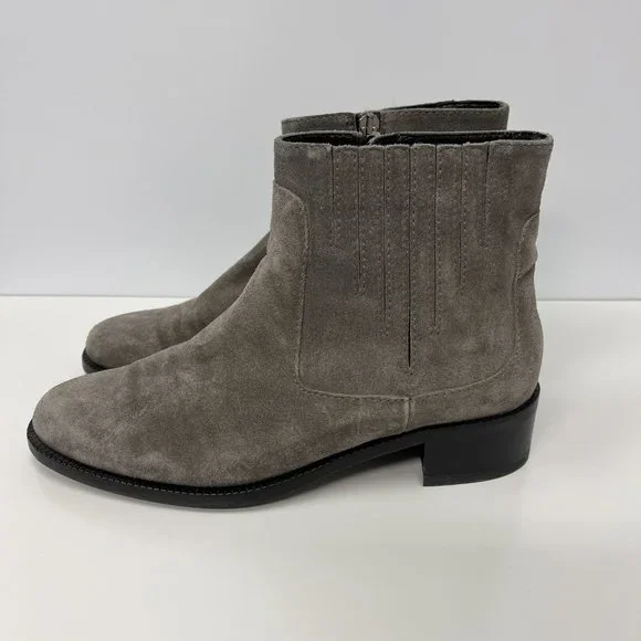 Aquatalia Italy Oribella Suede Ankle Boots Graphite Grey‎ Size 7.5 - Picture 2 of 10